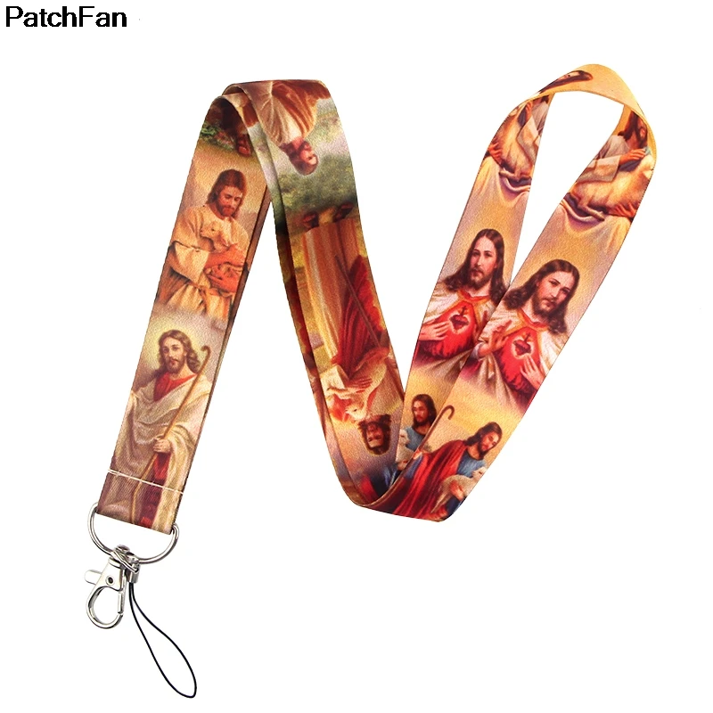 A2433 Patchfan винтажный шаблон с Иисусом ремешок для ключей телефонов USB флэш-значок ID карты Держатели шеи ремни тесьма