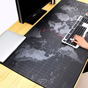 

Office Gaming Mouse Pad Black Non-slip Rubber Mouse Pad World Map Pattern Mouse Pad