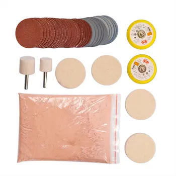 

34pcs/Set Deep Scratch Remove Glass Polishing Kit 8 OZ Cerium Oxide+ Sanding Disc + Wool Polishing Pad For Windscreen Windows