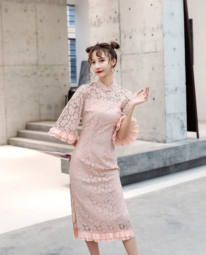 Красный китайский традиционный свадебный одежда невесты Qipao платье комплект