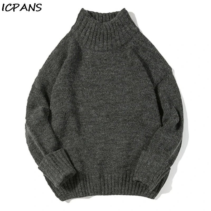 ICPANS, водолазка, пуловеры, свитер, мужской, Повседневный, японский стиль, уличная одежда, Мужской пуловер, Harajuku, хлопок, шерсть