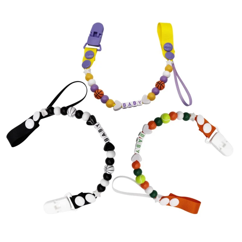 

Hot Slae Baby Infant Silicone Pacifier Clips with Safe ABS Beads Pacifier Chain Holder for Nipples Baby Chew Toys New 2019