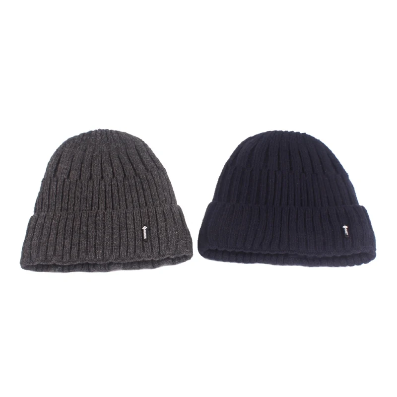 Men Women Winter Warm Knitting Hats Wool Baggy Slouchy Beanie Hat Skull Cap Velvet Lining Knitted Cuffed Beanie