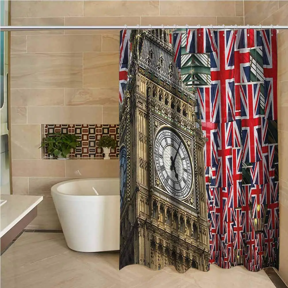 Высококачественная Полиэстеровая занавеска для душа Union Jack с флагами