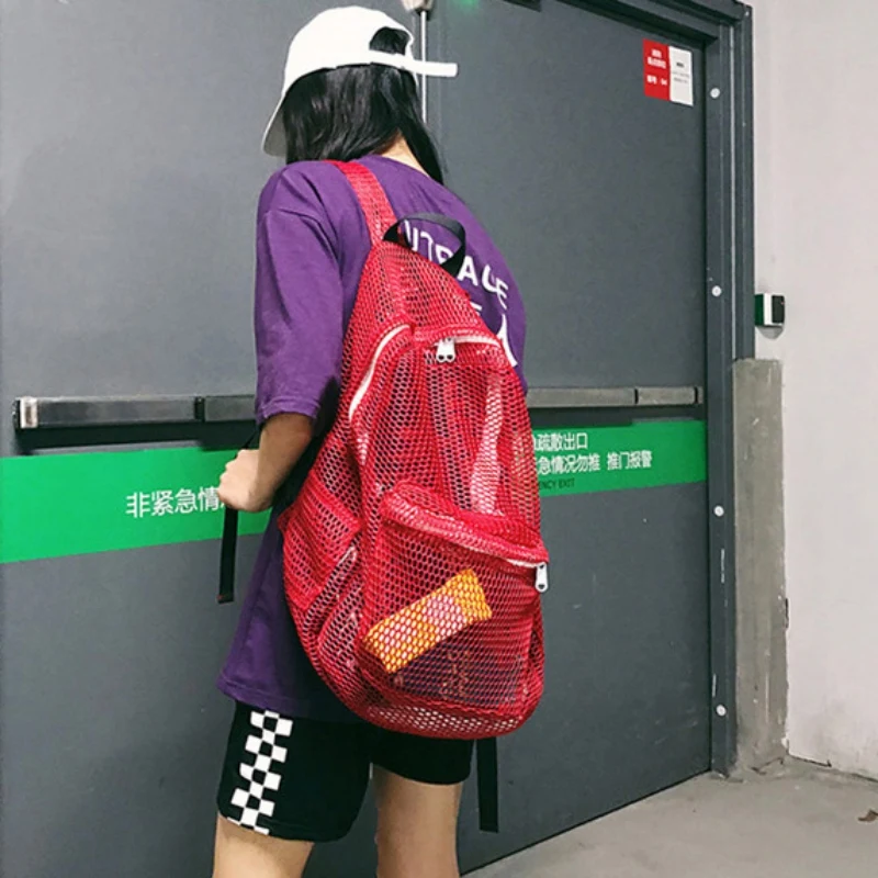 Рюкзак с мягкими плечевыми ремнями прочный легкий прозрачный сетчатый наплечный пакет для спортзала для плавания школы пляжа путешествия Outdoo