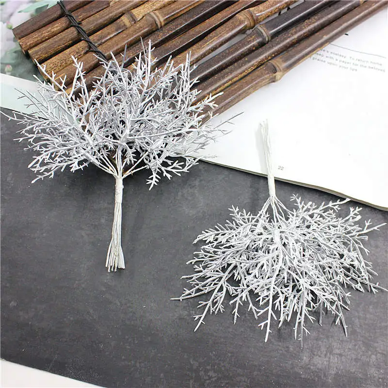 10 пьезы растений искусственно баратас хохас де Navidad jarrones para Decoracion del hogar Accesorios nupciales de la boda de - Color: sliver