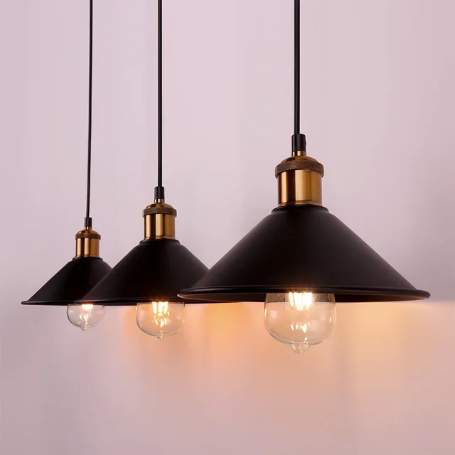 Retro loft LED E27 iron black decoration pendant lights hanging lamp for bedroom kitchen restaurant Living room indoor lighting 5