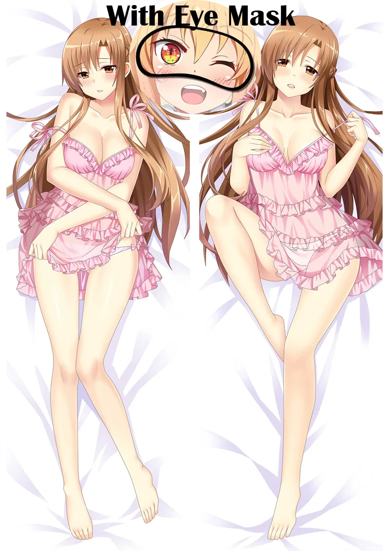 

Sword Art Online Yuuki Asuna Pillow Case Anime Dakimakura Waifu Body Japan Manga Decorative Pillow Cover Cushion with Mask