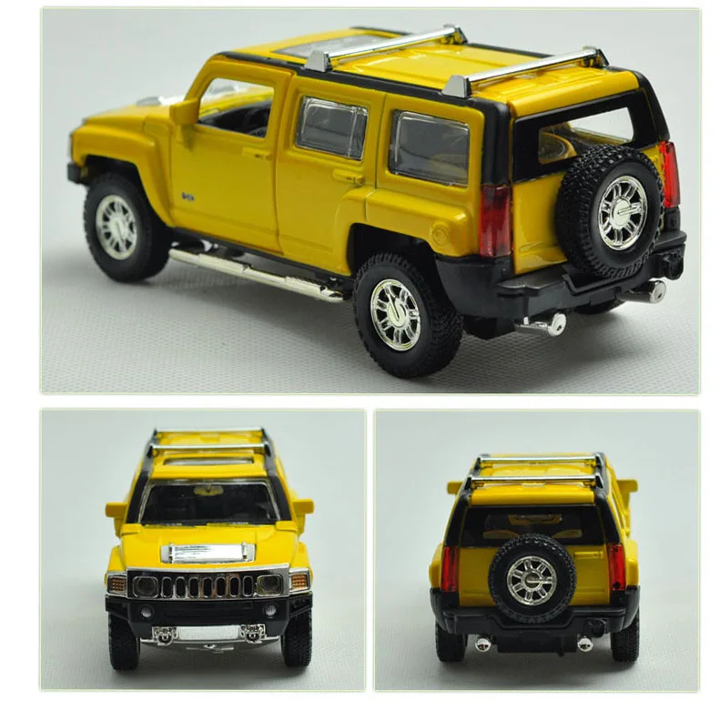 1:32 из сплава с высокой имитацией Hummer H3 звук и светильник для внедорожника может открыть дверь развивающая игрушка для мальчиков модель автомобиля для подарков