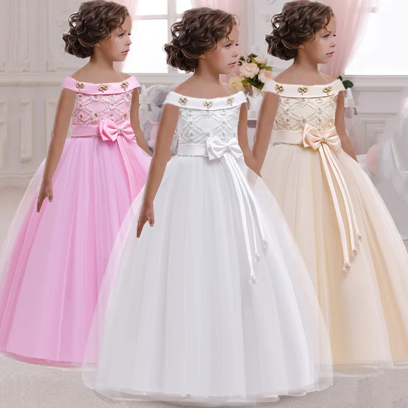 2024ChristmasKidsPrincessDressGirlsFlowerBallGownBabyClothes