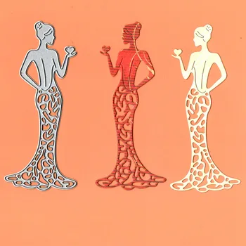 

Elegant Lady Heart Dress Metal Cutting Die Stencil Template for DIY Embossing Paper Album Card Making Dies Scrapbooking New 2019