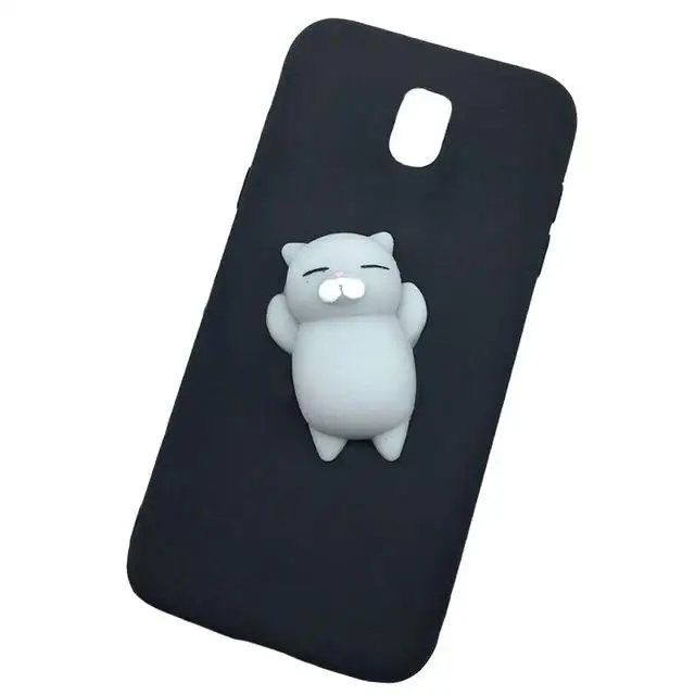 Squishy cat black Чехол для samsung J5 чехол милый 3D мультяшный Минни Кот Ститч силиконовый чехол для samsung Galaxy J3, J5, J7 года Pro EU чехол - Цвет: Squishy cat black