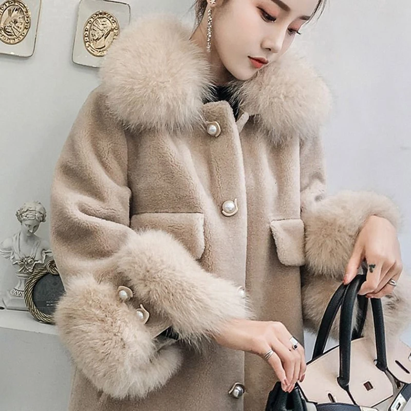 plus size faux fur collar coat