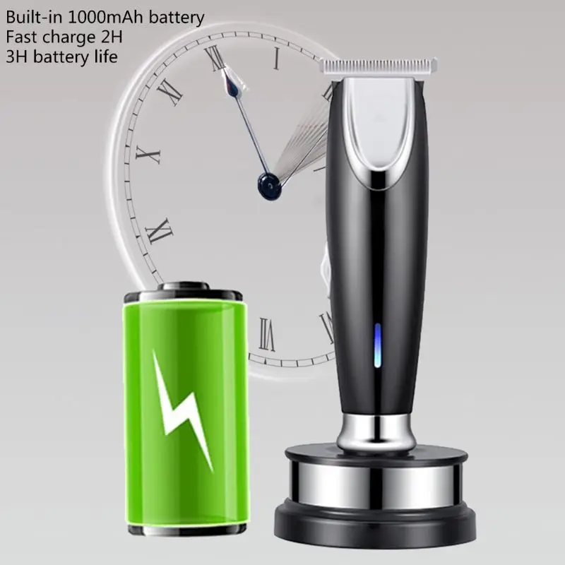 Электрическая машинка для стрижки волос, стальной резак, беспроводной Перезаряжаемый триммер для волос с концевой расческой