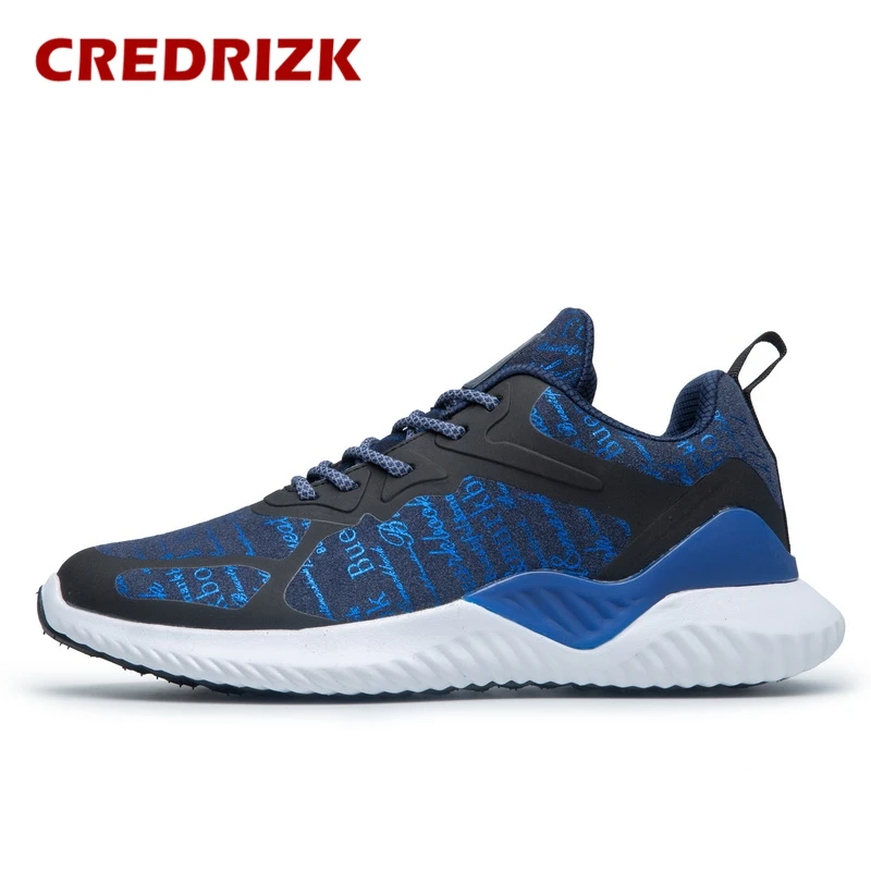 CREDRIZK/Большие размеры 36-47, мужские кроссовки, дышащая замшевая спортивная обувь для мужчин светильник, спортивная обувь для мужчин, мужская обувь для ходьбы, спортивная обувь - Цвет: Blue