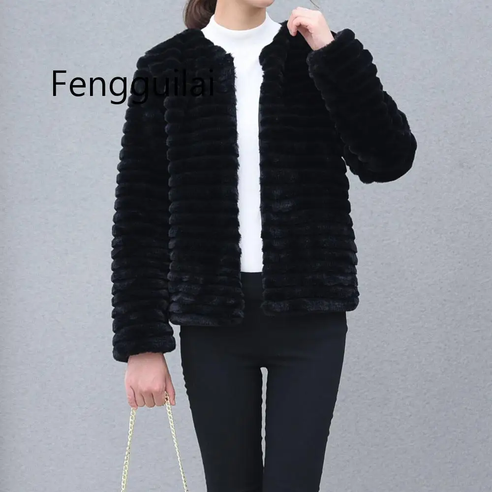 

Furry Fur Coat Women Fluffy Keep Warm Long Sleeve Female Jacket Solid Outerwear Autumn Winter Coat Jacket Overcoat Cardigan
