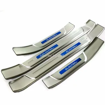 

For Hyundai Elantra 2017 2018 Stainless Door Sill Scuff Plate Protector Trim Kick Guard Pedal Step Cover Car Styling Accessories