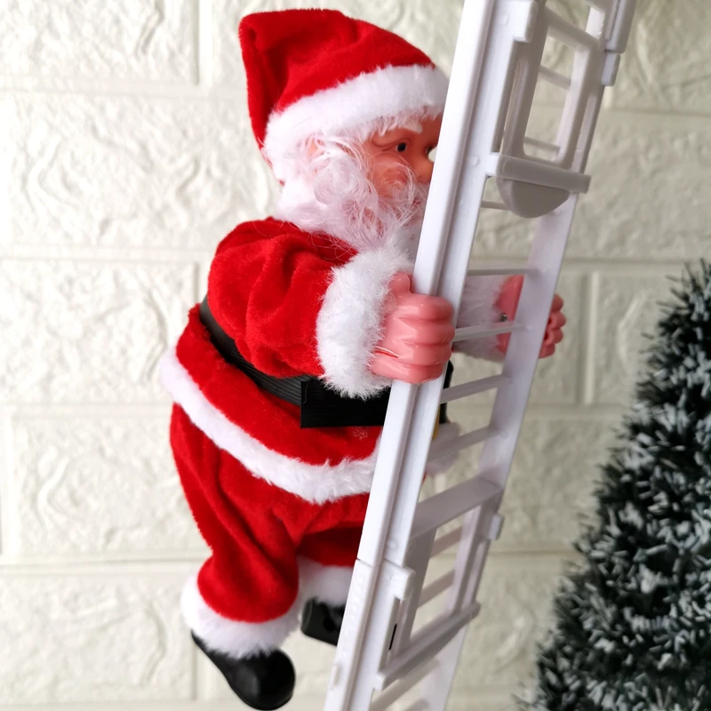 Электрическая Рождественская подвесная лестница Санта Клауса для украшения рождественской елки