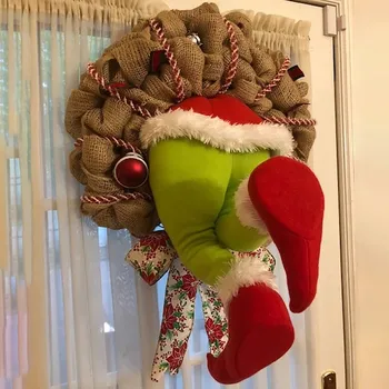 

Christmas Thief Garland Wreath How The Christmas Thief Stole Christmas Burlap Wreath Santa Claus Christmas Decorations Gifts