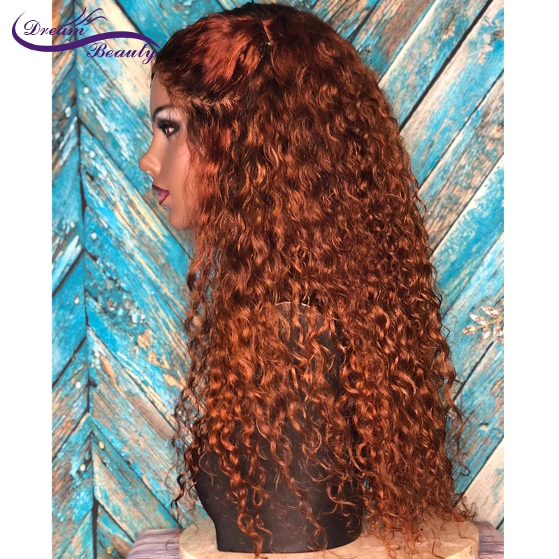 Dream beauty бразильские 13*6 кружевные передние человеческие волосы парики Кудрявые кудрявые бесклеевые кружевные парики с детскими волосами remy волосы 180 плотность