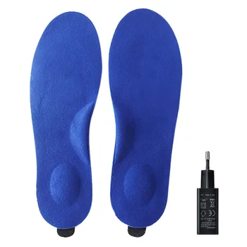 

1pair Soft Lint Winter Warm Pad Outdoor Sports Thermal Mat Camping Foot Electric Heated Insole Heat Preservation Remote Control