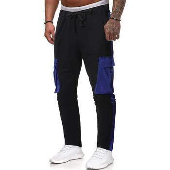 

Brand Pants Men Casual Elastic Summer Men's Splicing Strapped Summer Solid Color Sport Pants Casual Trousers Casual Pants