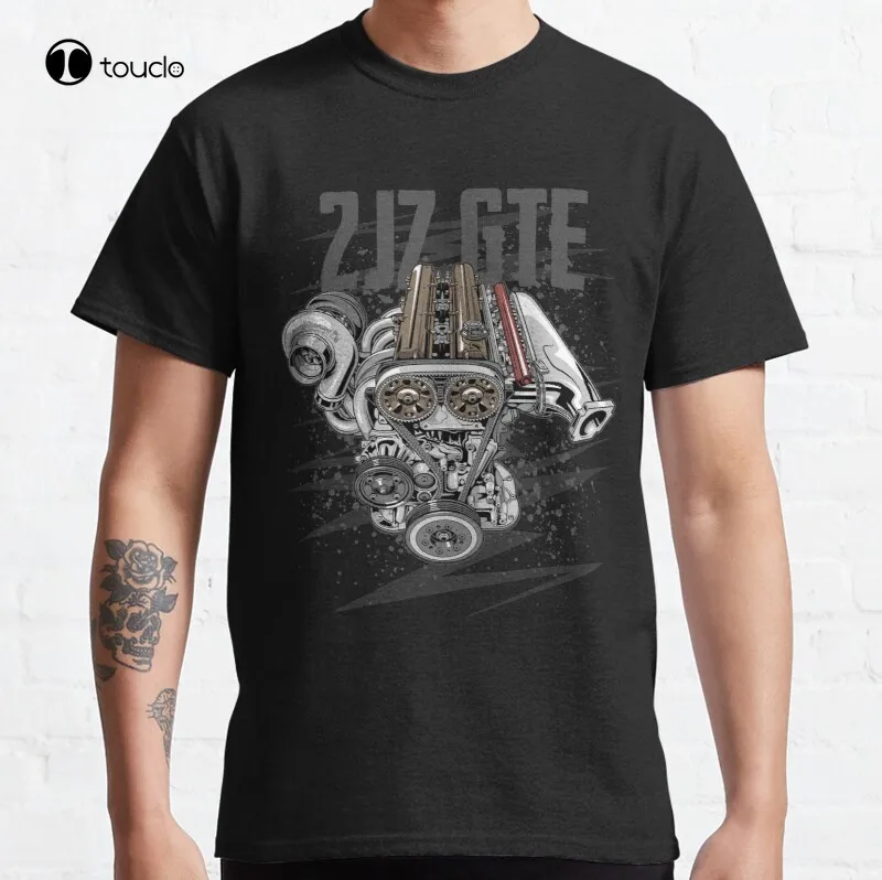 Toyotaa 2Jz Gte Engine Classic Jz 1Jz Twin Turbo Twinturbo Signle Singleturbo Twinscroll футболка хлопковая | Мужская