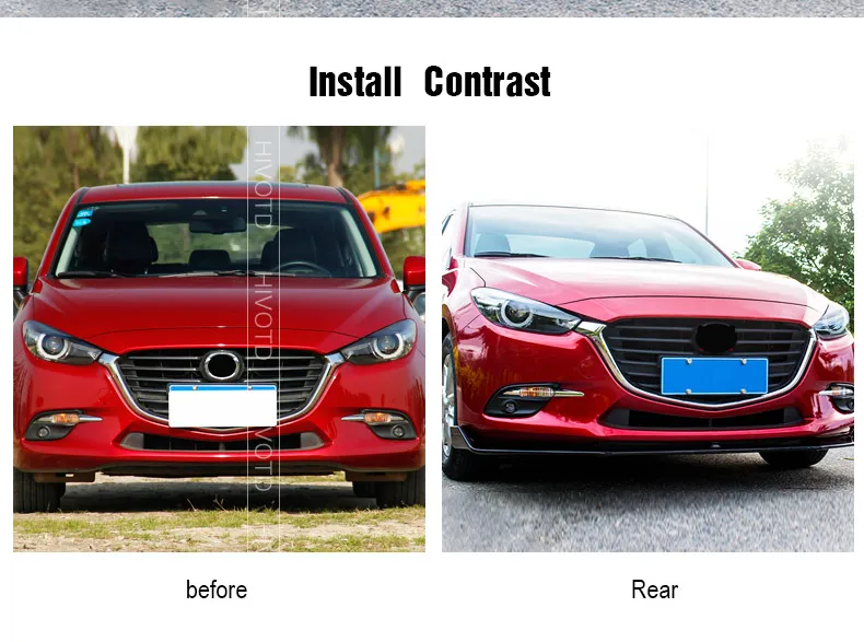 Hivotd для Mazda 3 Axela- передний бампер решетка отделка наклейка под гриль губы украшения декоративные хэтчбек седан