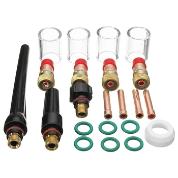 

23Pcs/Set TIG Welding Kit Torch Gas Lens 10 Pyrex Cup Kit for Tig WP-17/18/26 Torch Welding Accessories