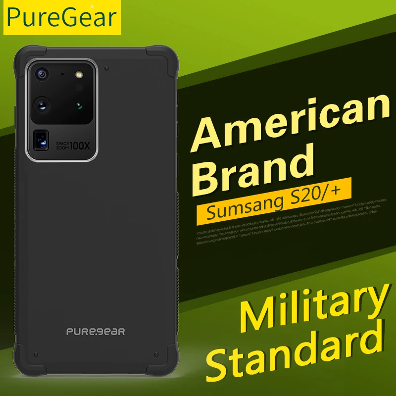 PureGear Shockproof Hard Silicone Case For Samsung Galaxy S20 plus S20 Ultra S10-Plus Anti-Fall Cover For Galaxy S10E