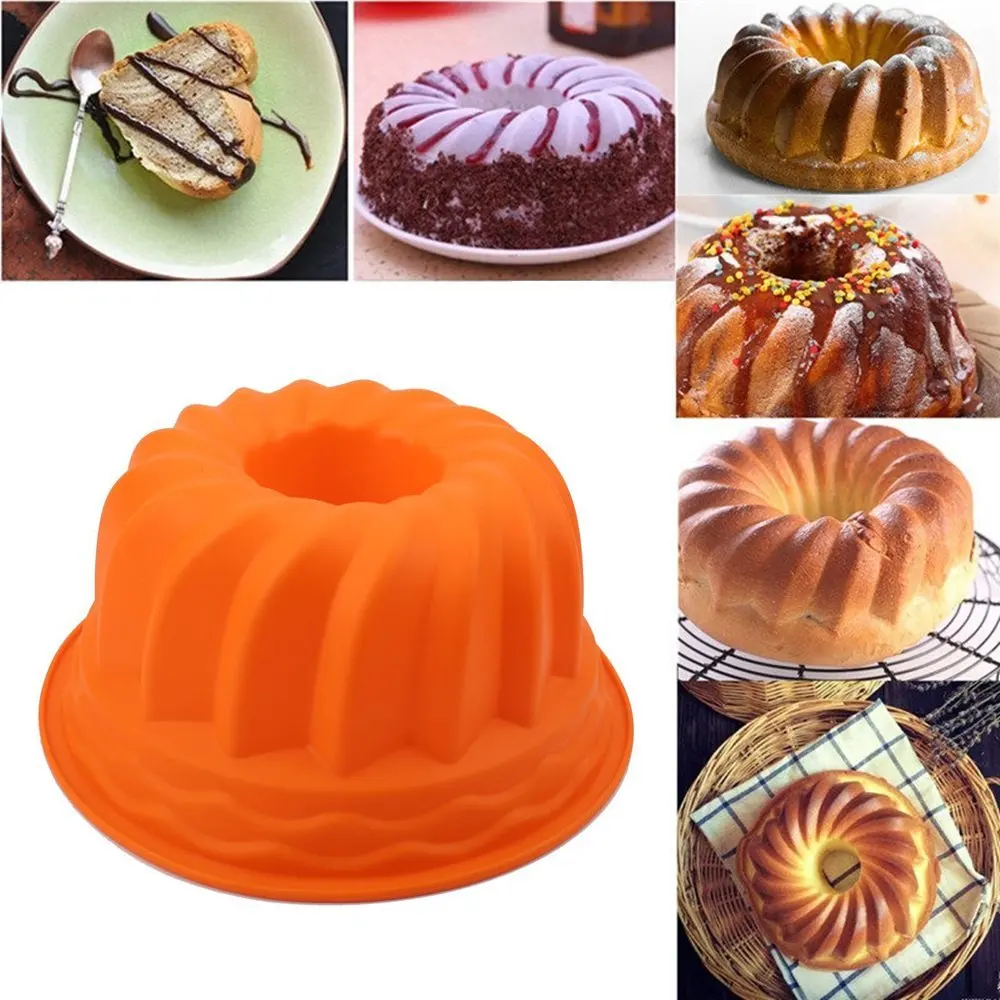 Силиконовая форма для выпечки торта Европейского класса рифленая круглая форма для кекса антипригарный пирог сковорода для Jello Buntcake хлеб 9 дюймов туба формы для выпечки