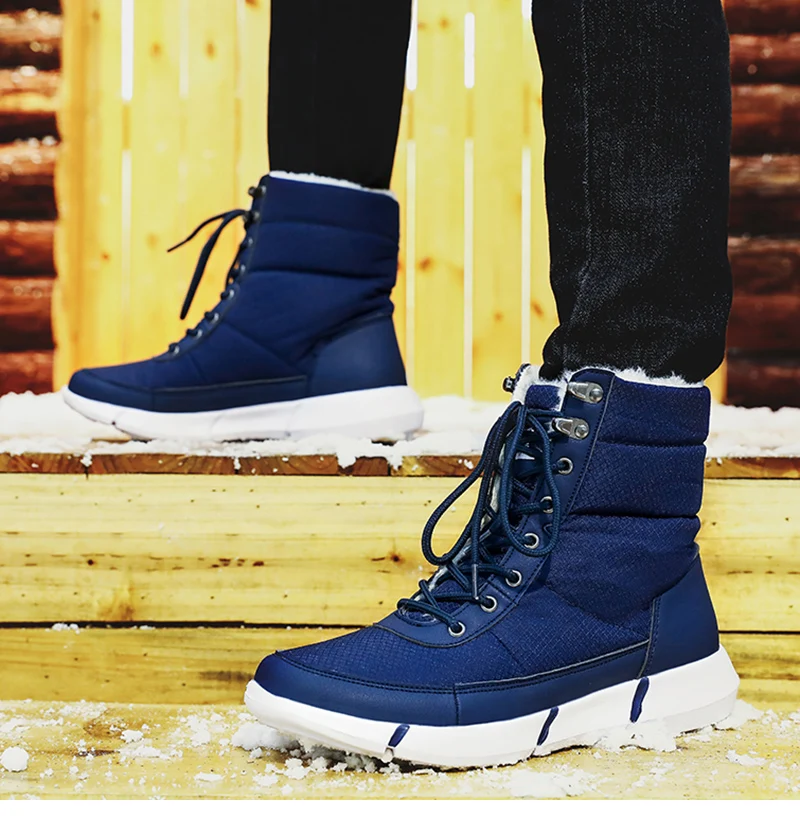 Мужские ботинки зимняя обувь водонепроницаемые зимние ботинки мужская зимняя обувь плюшевые теплые мужские повседневные ботинки до середины икры кроссовки унисекс