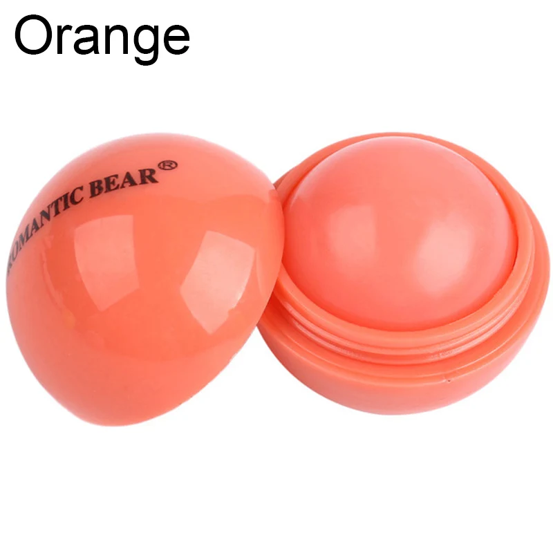 6 цветов круглый шар крем для губ бальзам стойкий питающий, увлажняющий губная помада - Цвет: Оранжевый