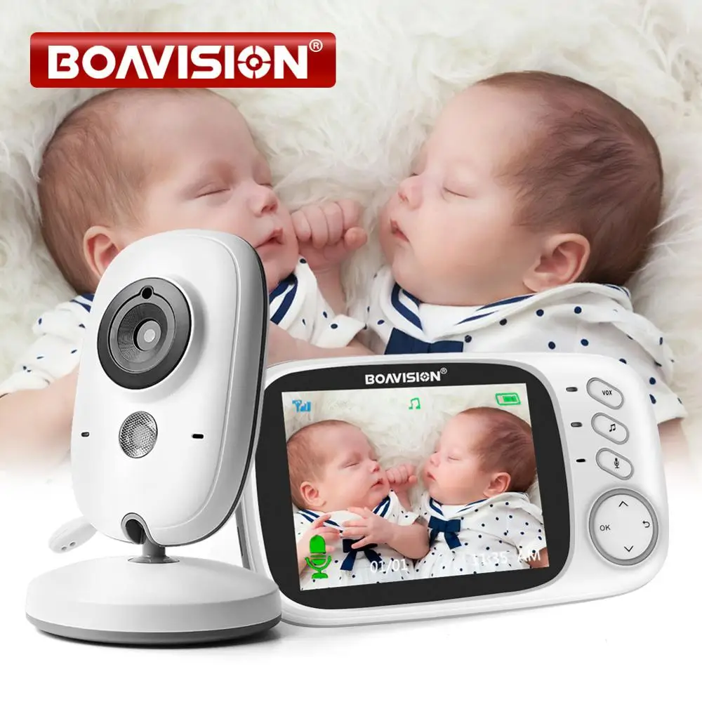 Video monitor para bebé 2.4G, cámara de seguridad para niñera inalámbrica con LCD de 3.2 pulgadas, audio bidireccional, sonido, visión nocturna, vigilancia, VB603