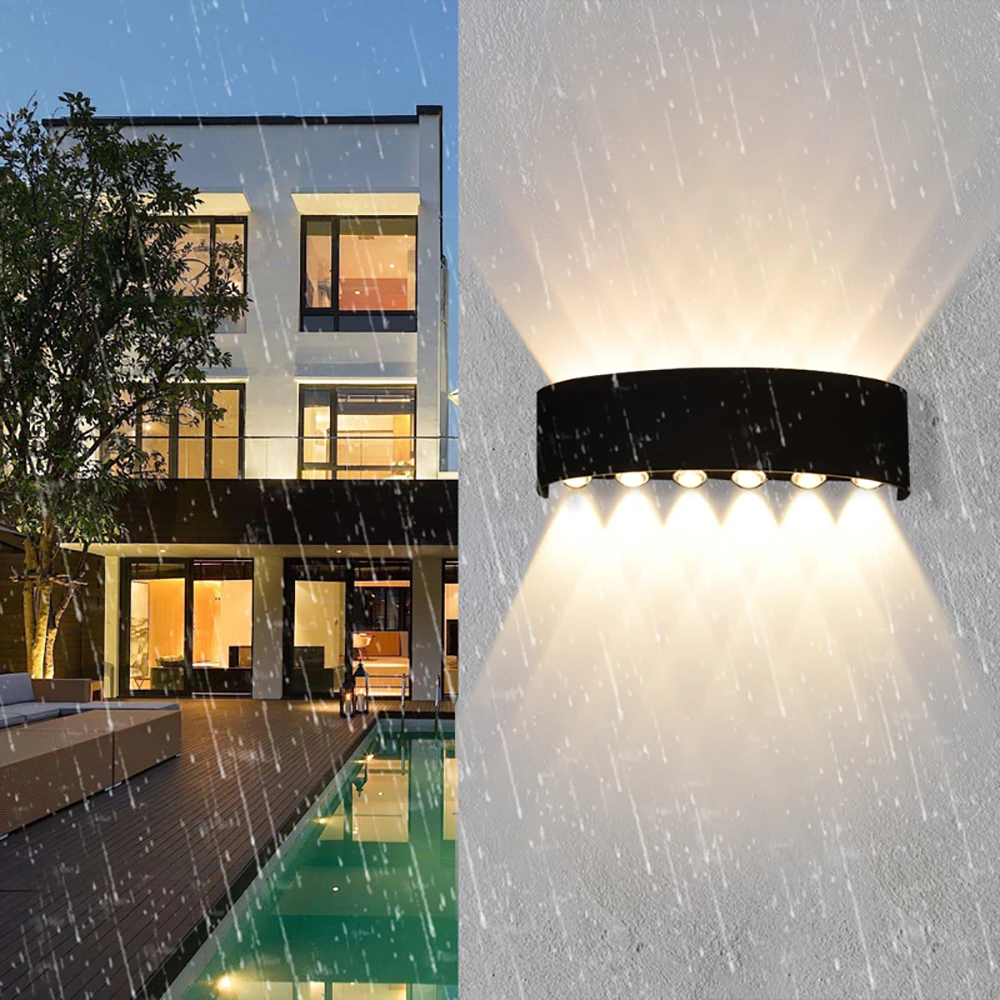 outside wall lights LED Wall Lamp Plastic Indoor Modern Nordic Sconce Luminaire Aluminum Waterproof Outdoor Wall Light Porch/Garden/Bedroom 2/4/6/8W up down light