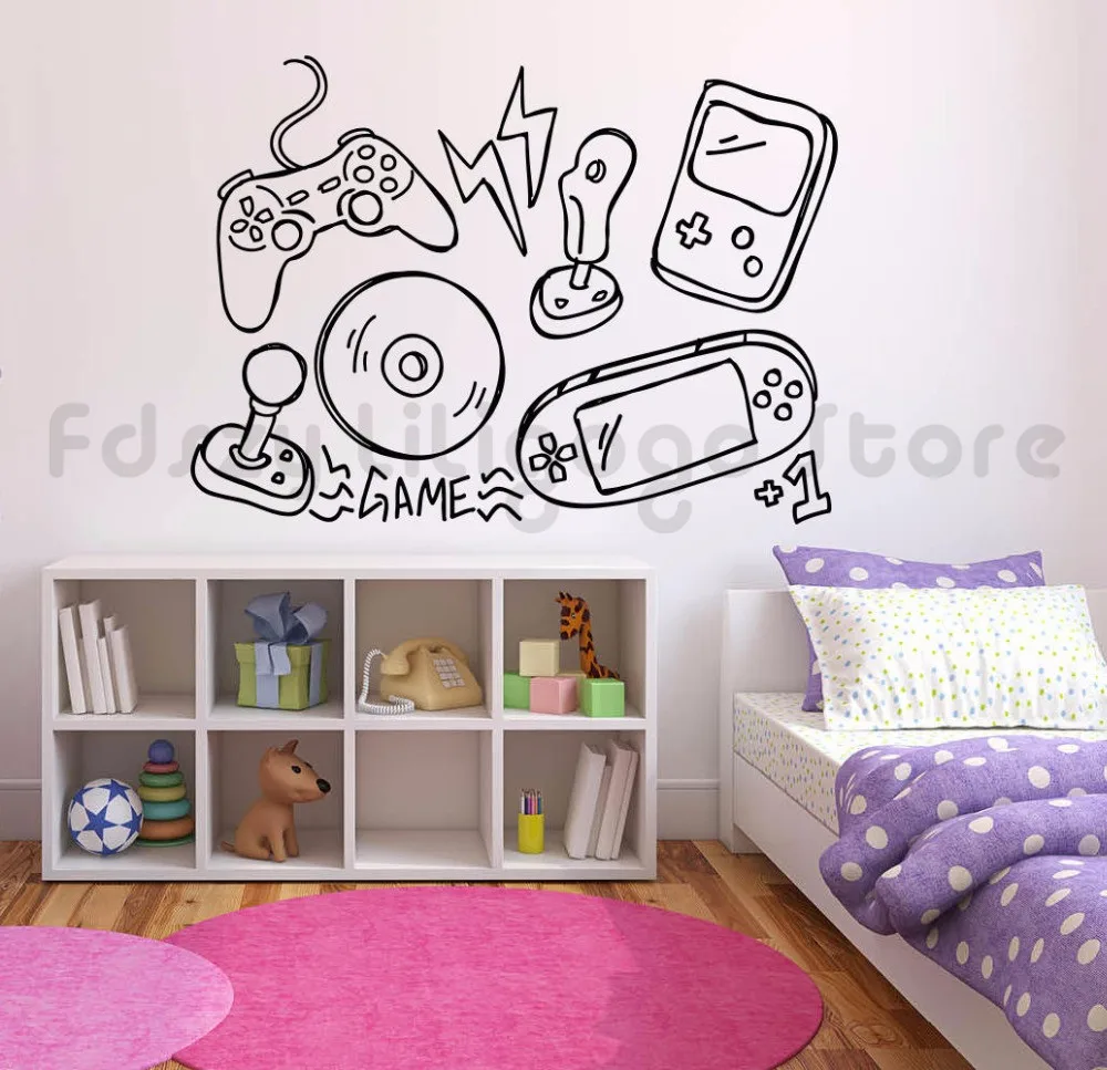 Juegos Pared Pegatina Video Juego Controlador Vinilo Pared
