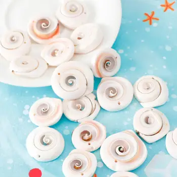 

5Pcs 15-30mm With One Hole Shell Wind Chimes DIY Natural Conch Shell Scallop Wall Stickers/Jewelry Make Spiral Shell Beads