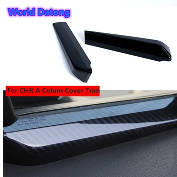 

Carbon Fiber Drawing Car Front Door Window Inner Triangle A Colum Cover Trim 2pcs For Toyota CHR C- HR IZOA 2016-2018