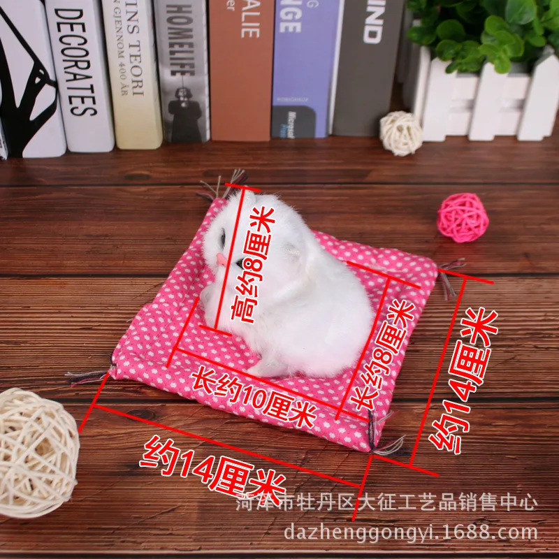 Cloth Pad Cat Model Cat Children Plush with Sound Will Call Home Decoration Animal Model Toy