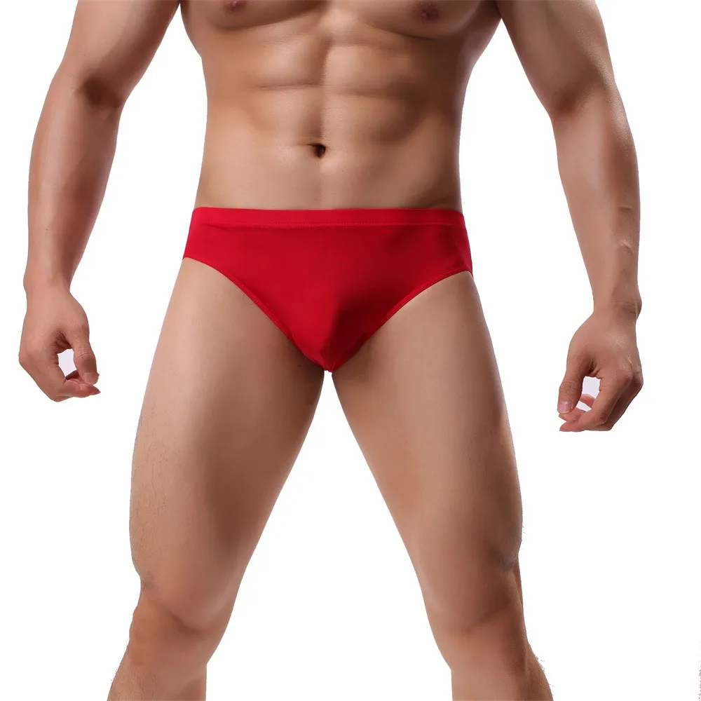 SAGACE Men's sexy seamless ice silk underwear briefs solid color breathable elastic not slippery good fit slim stretch strong | Спорт и
