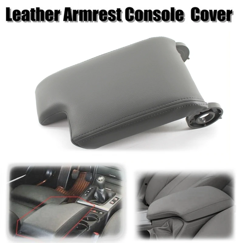 for BMW E46 3 Series 1998 2006 Leather Armrest Cover Center Console Lid
