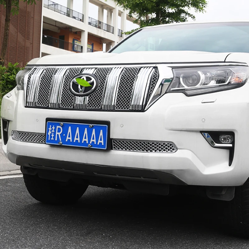 Карманго для Toyota Land Cruiser Prado 150 автомобиля Передняя средняя сетка бампер решетка сетка для гриля рамка Крышка отделка Аксессуары