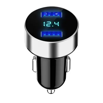 

HY-36 Dual USB car charger Metal aluminum color side double USB car charger Double car charger metal car