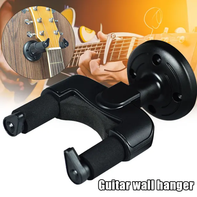 Guitar Wall Mount Hanger With EVA Cover Acoustic Electric Bass Guitar Hook Black Holder For All Size Guitars Guitar Accessories