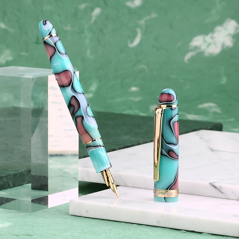 

Moonman Fountain Pen EF/F Nib Resin Camouflage Gold Plated Inking Pens for Writing School Supplies Stationery Pens with Gift Box