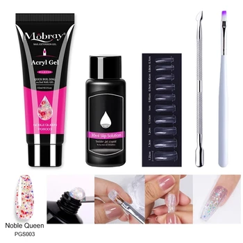 

Poly Nail Gel Kit Nail Extension Poly Gel Set With Nail Tips Dual Form Qiuck Dry Builder Gel For Manicure Finger Extend Brush