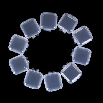 

1/10/20Pcs Mini Clear Jewelry Earplugs Storage Box Case Container Bead Makeup Clear Organizer Gift Plastic Small Box