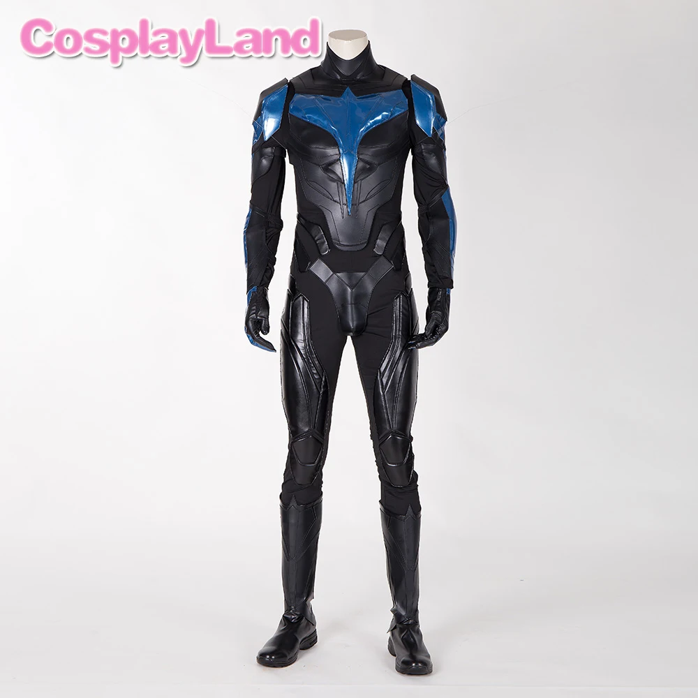 Titans Nightwing Dick Grayson Kostuum Halloween Cosplay Superhero Jumpsuit  Black Armor Masker Volwassen Mannen Pak Fancy Party Outfit - AliExpress, image size:1000x1000