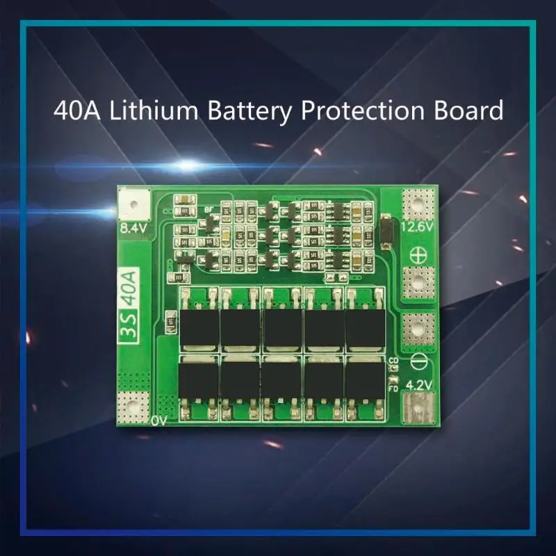 3S 40A литий-ионный аккумулятор зарядное устройство модуль PCB плата защиты bms