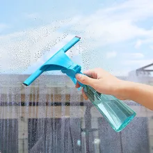 2-в-1 душ швабры с распылителем Стекло стеклоочистителя скребок для чистки душевых дверей зеркало Ванная комната окна автомобиля Стекло E2S